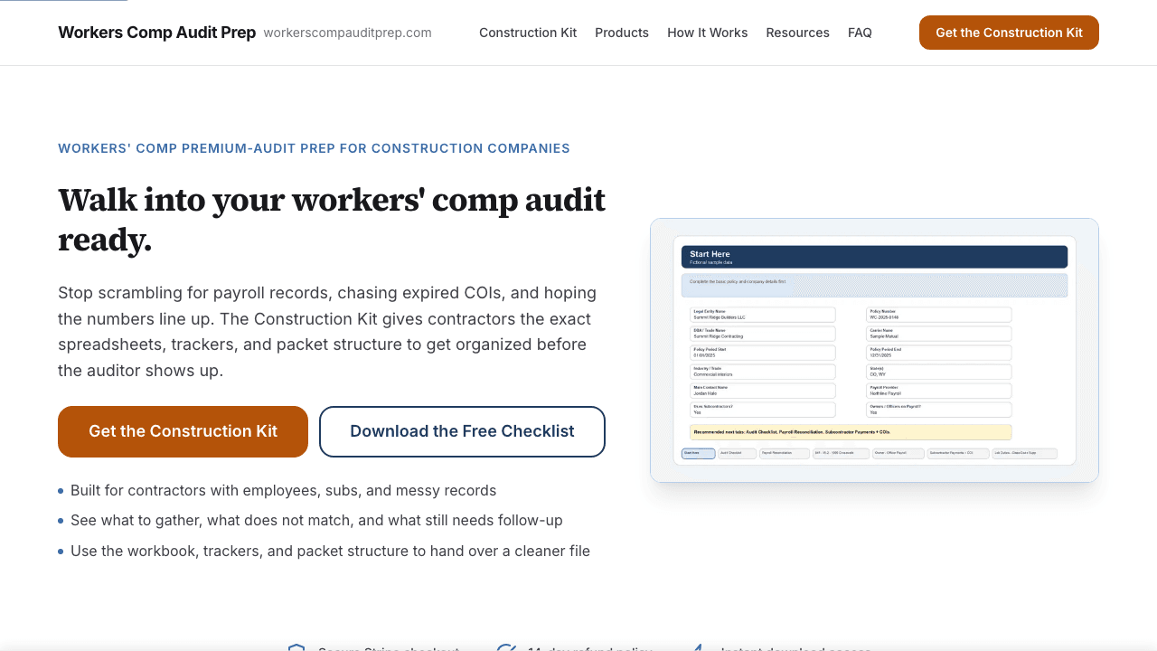 Workers Comp Audit Prep